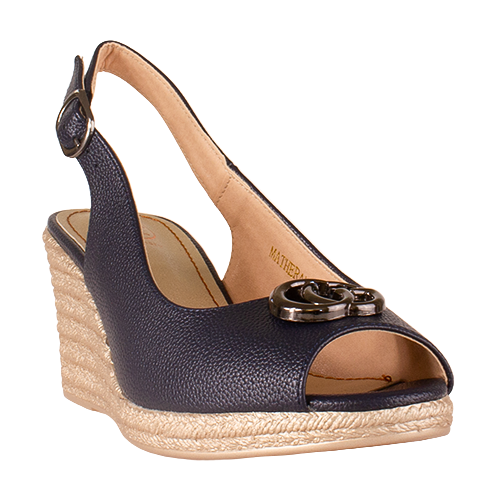 Zanni Wedge Sandals - Matheran - Navy
