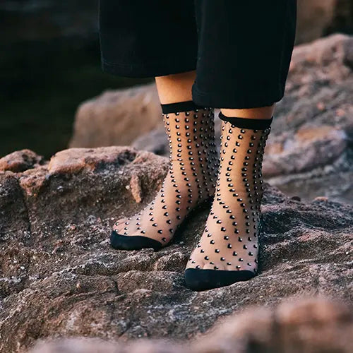 Atelier St Eustache Socks - Crescent Dunes - Black