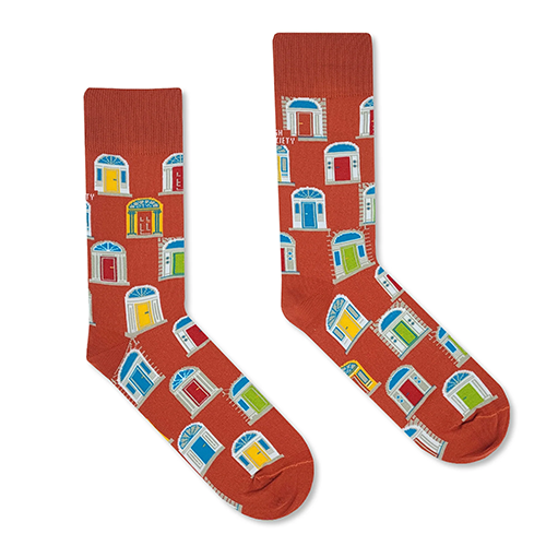 Socksciety Socks - Dublin Doors - Red