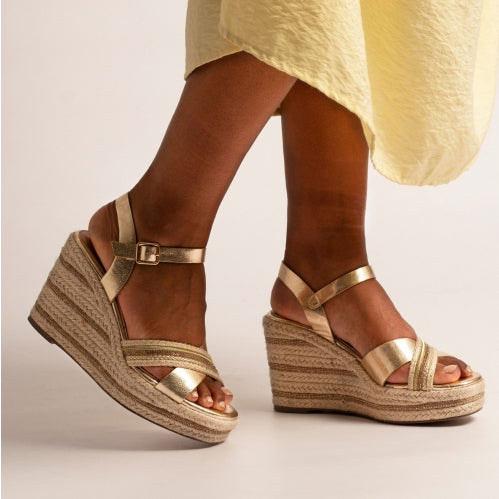 Lunar Ladies Wedge Sandals - Ella - Gold