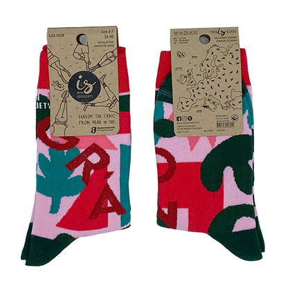 Socksciety Socks - Grá Mor Fluffy Socks - Pink/Multi