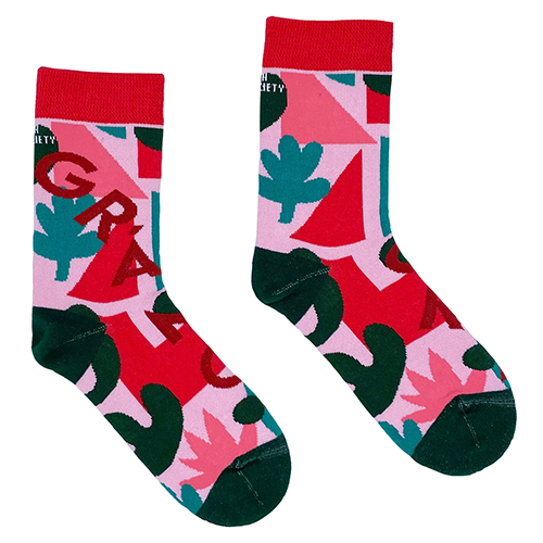 Socksciety Socks - Grá Mor Fluffy Socks - Pink/Multi