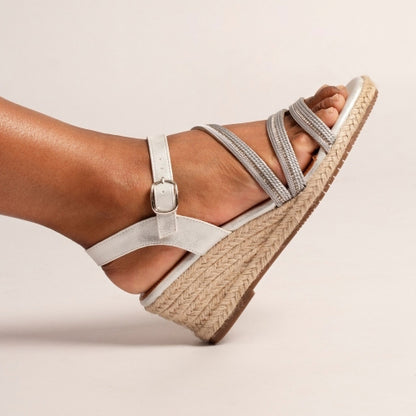 Lunar Ladies Wedge Sandals - Izzy - Silver