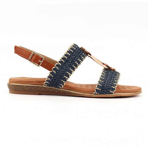 Lunar Ladies Flat Sandals - Jules - Navy