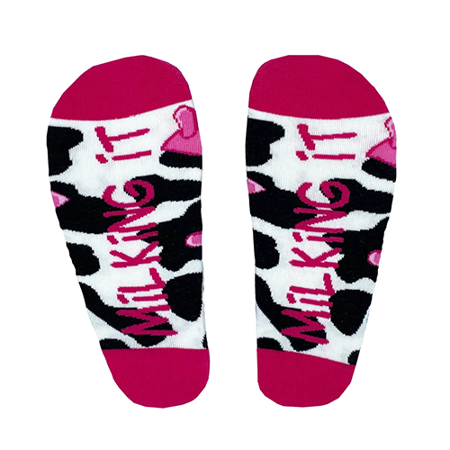 Socksciety Socks - Milking It - Pink/Black