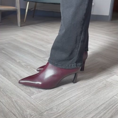Tamaris Ladies Dressy Heeled Ankle Boots - 25320-47 - Burgundy
