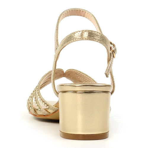 Lunar Ladies Block Heeled Sandals - Twinkle - Gold