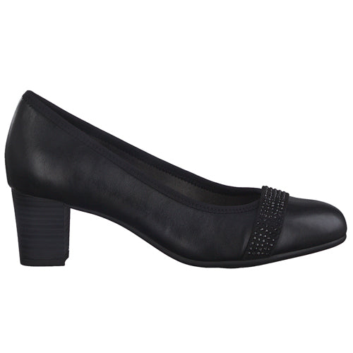 Jana Block Heeled Pumps - 22464-41 - Black