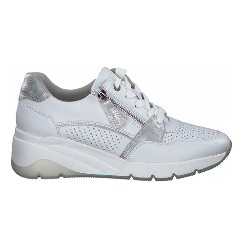 Jana Wedge Trainers - 23702-26 - White/Silver