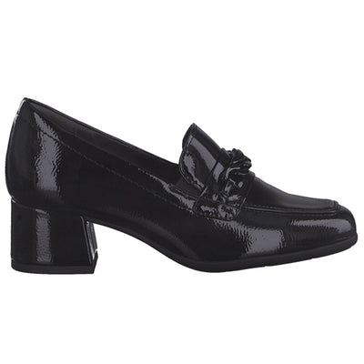 Jana Block Heeled Loafers - 24365-29 - Black Patent
