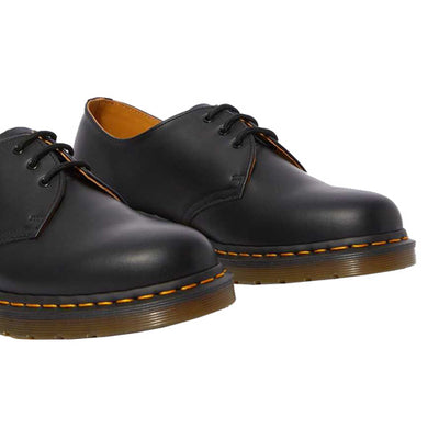 Dr Martens 3 Eyelet Shoes - 1461 - Black Smooth Leather