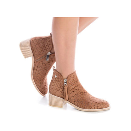 XTI Block Heel Ankle Boots - 140922 - Camel