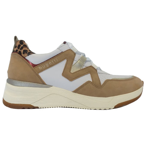 Bugatti Ladies Wedge Trainers - 431-A2L01 - Beige