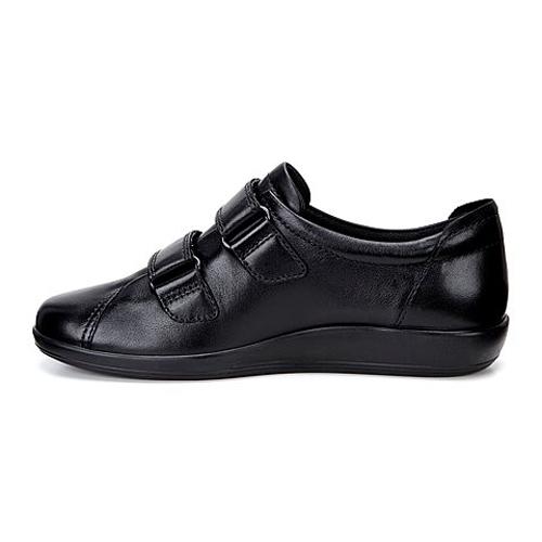 Ecco Ladies Velcro Walking Shoes - 206513 - Black