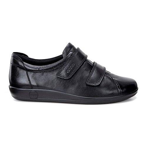 Ecco Ladies Velcro Walking Shoes - 206513 - Black