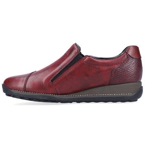 Rieker Low Wedge Shoes - 44265-00-35 - Burgundy