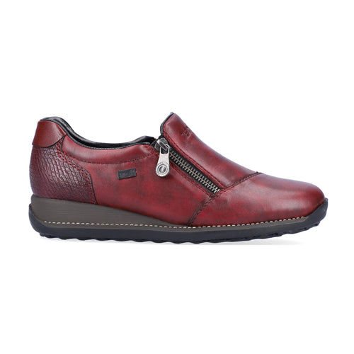 Rieker Low Wedge Shoes - 44265-00-35 - Burgundy