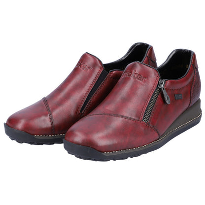 Rieker Low Wedge Shoes - 44265-00-35 - Burgundy