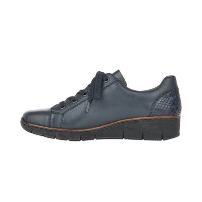 Rieker Wedge Shoes - 53702  - Navy