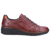 Rieker Low Wedge Shoes - 53756-35 - Burgundy