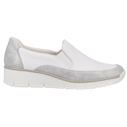 Rieker Wedge Shoes - 53796-80 - White