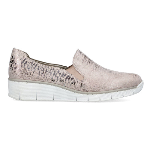 Rieker Wedge Shoes - 537BO-62 - Gold