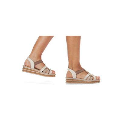 Rieker Wedge Sandals - 62918-62 - Cream