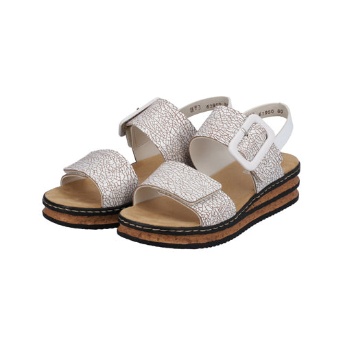 Rieker Wedge Sandals - 62950-80 - White