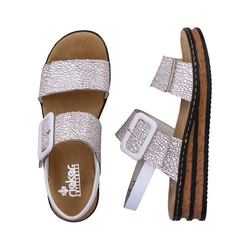 Rieker Wedge Sandals - 62950-80 - White
