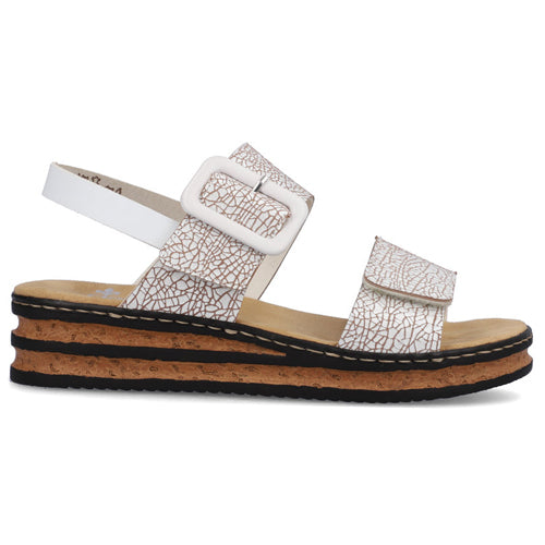 Rieker Wedge Sandals - 62950-80 - White