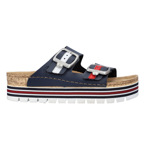 Rieker Flatform Sliders - 69550-14 - Navy