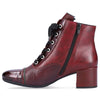 Rieker Block Heeled Ankle Boots - 70201-35 - Burgundy