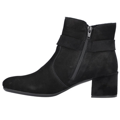 Rieker Block Heeled Ankle Boots - 70289-00 - Black