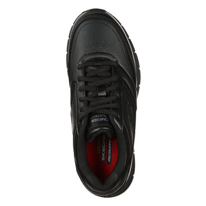 Skechers Slip Resistant Ladies Trainers - 77235EC - Black