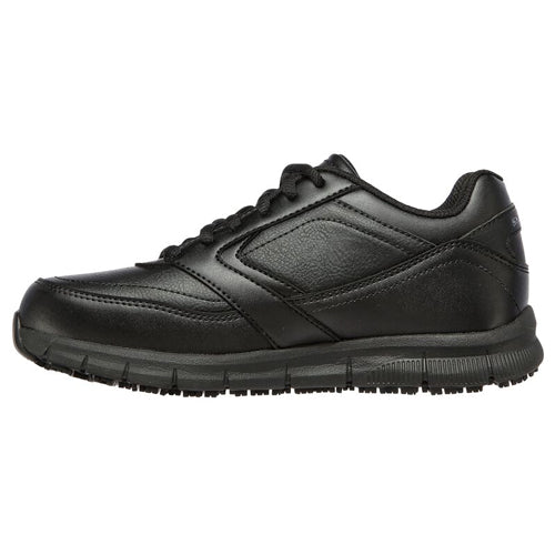 Skechers Slip Resistant Ladies Trainers - 77235EC - Black
