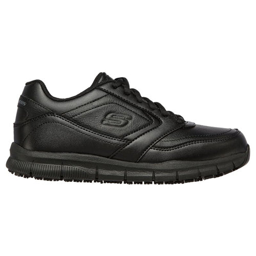 Skechers Slip Resistant Ladies Trainers - 77235EC - Black