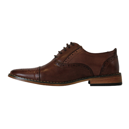 GOOR Oxford Semi Brogue Shoe  Black  Shoes from Fields Menswear UK