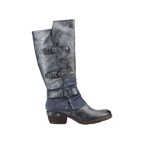 Rieker Knee Boots - 93684-42 - Navy