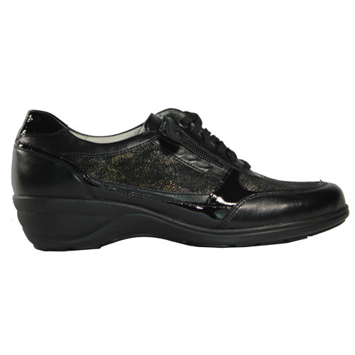 Waldlaufer Wide Fit Walking Shoes - 305006 - Black