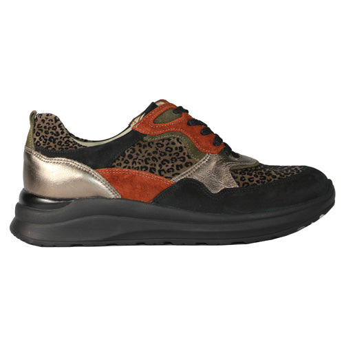 Waldlaufer Wide Fit Walking Shoes - 760002 - Black Multi