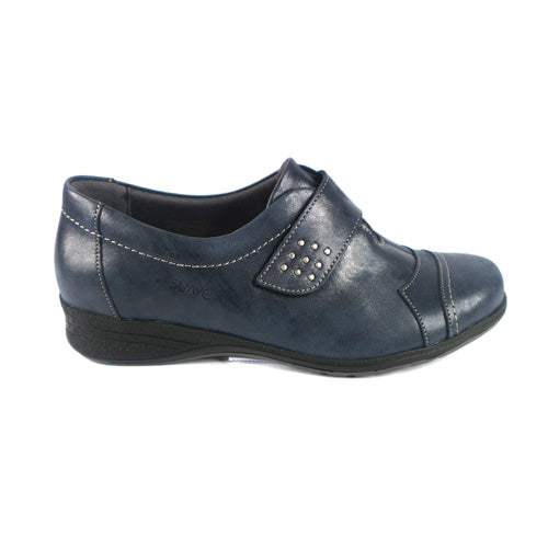 Suave Wide Fit Shoes - Joan -  Navy