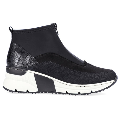 Rieker Wedge Ankle Boots - N6352-00 - Black