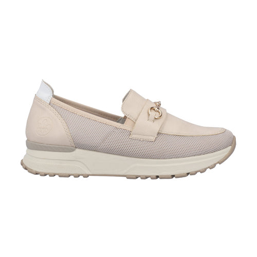 Rieker Ladies Wedge Loafers - N7455-60 - Ivory