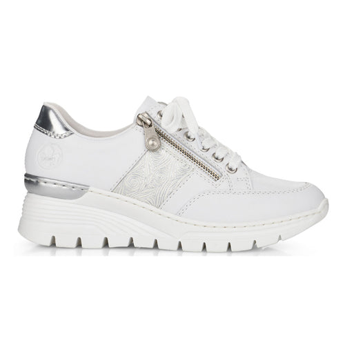 Rieker Wedge Trainers - N8322-80-60 - White
