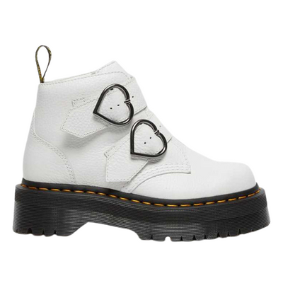 Dr Martens Cross Strap Platform Boots - Devonheart  - White