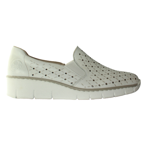 Rieker Wedge Shoes - 53795-80 - White