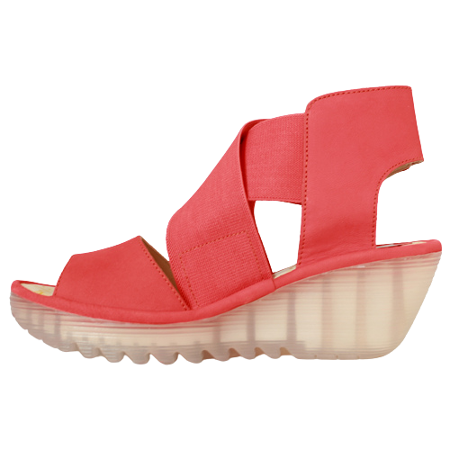 Fly London Wedge Sandals - Yuba - Red