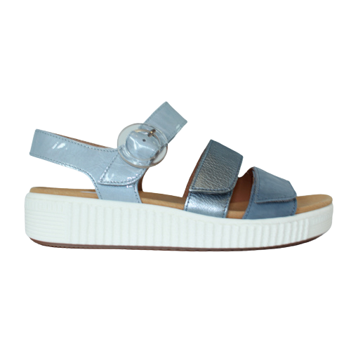 Blue low wedge outlet sandals