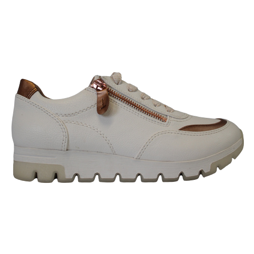 Jana Wide Fit Retro Trainer H Fit - 23768 - White