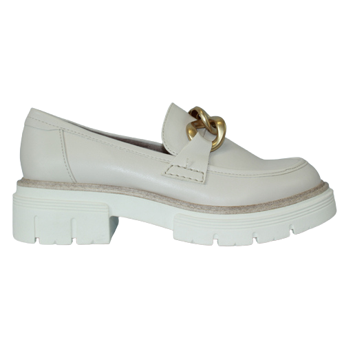 Marco Tozzi Chunky Loafers - 24705-28 - Cream/Gold